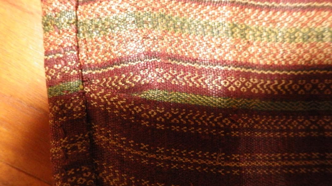 バゴボ族　アバカ（布芭蕉）製　模様綾織　筒状スカート　20世紀中頃