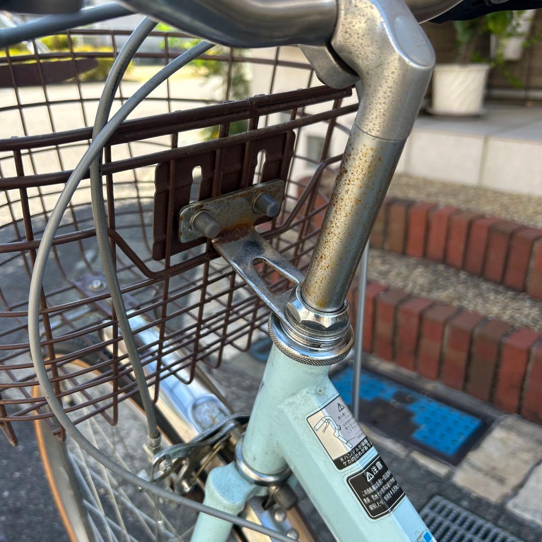 シティサイクル ライトブルー 前カゴ付き　マルイシ　24インチ