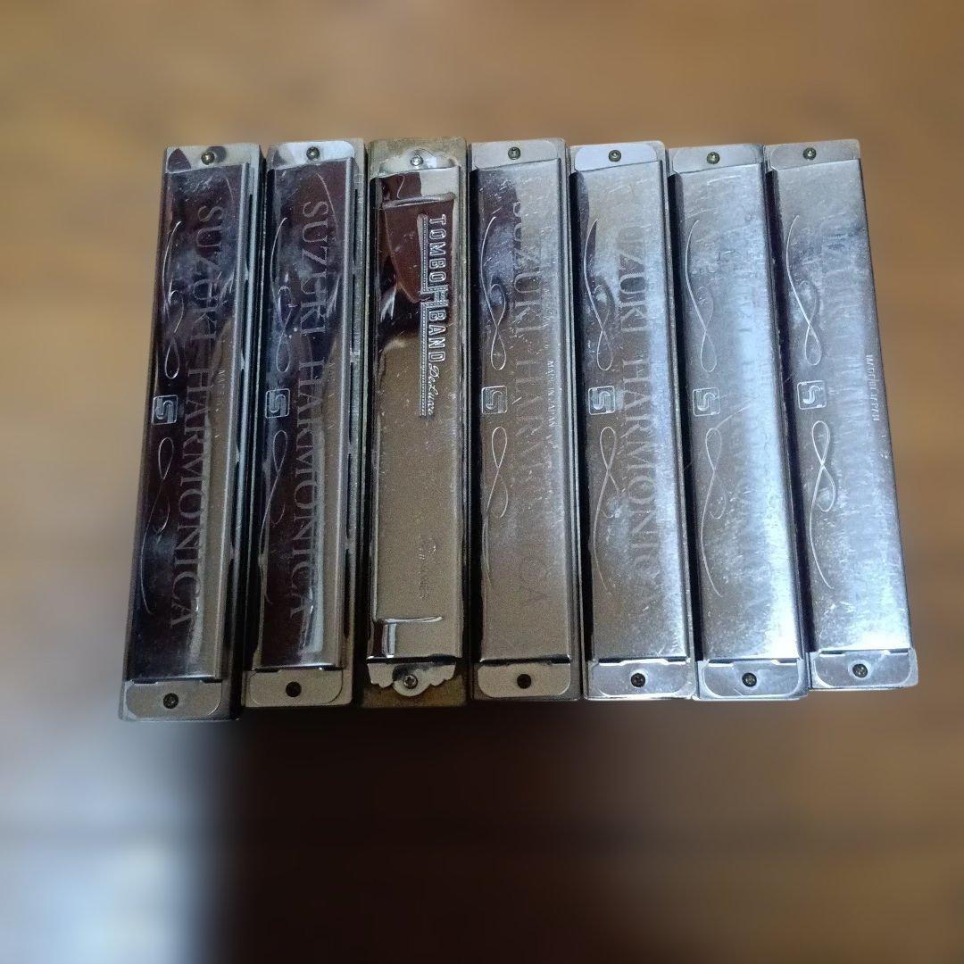 複音ハーモニカ　7個セット　ケース付き