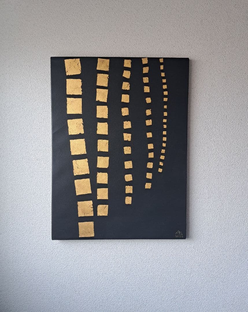 絵画 Golden Curtain (By Artist Nann Nann)