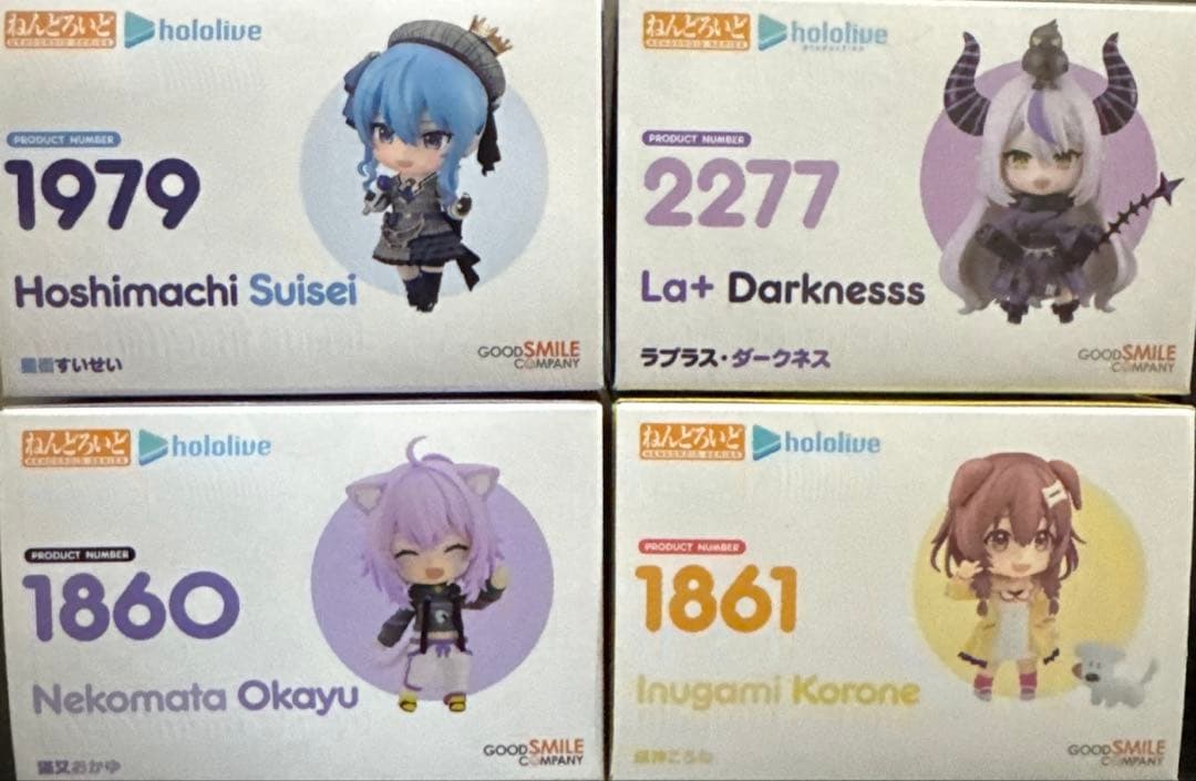 【未開封】ねんどろいど星街すいせい.猫又おかゆ.戌神ころね.ラプラス・ダークネス