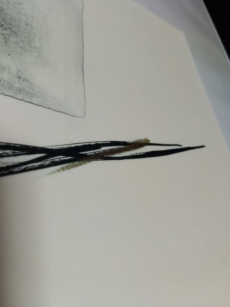 篠田桃紅 「Factio」リトグラフ　no.14/55　版画　1992年　額装品