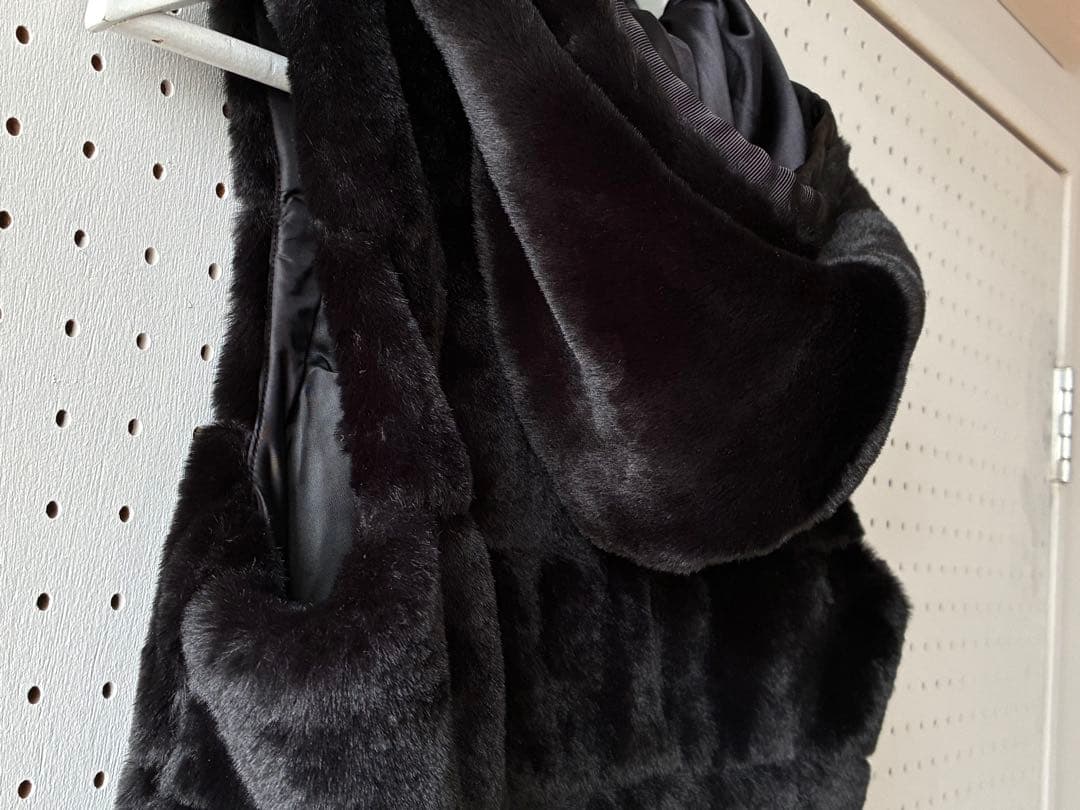 ランバンスポール　ゴルフ用フェイクファーベスト サイズ38 ブラック