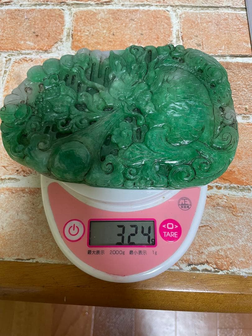 中国天然特大翡翠摆件 本物保証 清代 民国 古董品 美術品