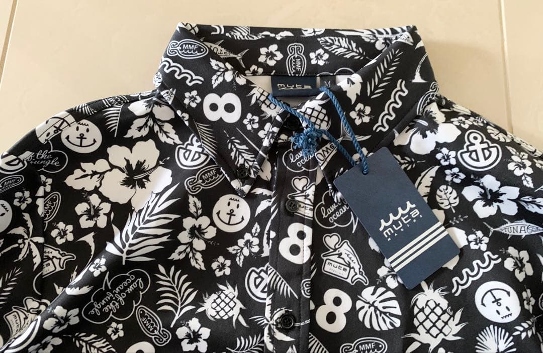 新品未使用　MUTA MARINE 長袖アロハポロシャツ　ゴルフ　総柄