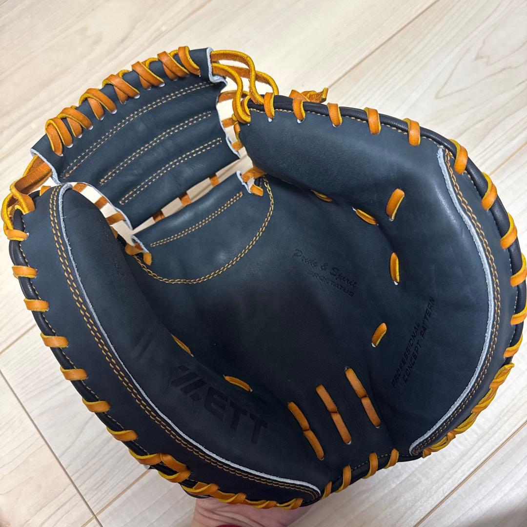 ZETT 軟式　ネイビー　キャッチャーミット　プロステイタス小林型