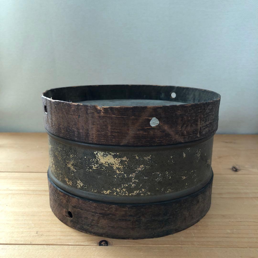 古い玩具の太鼓　木製　フランス　オブジェ　アート　蚤の市　古道具　no.153