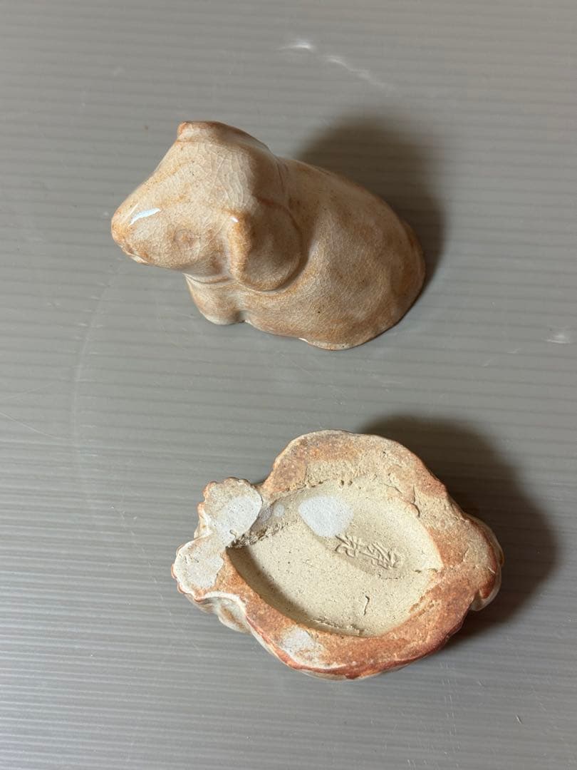 2771 萩焼　戌　香合　未使用