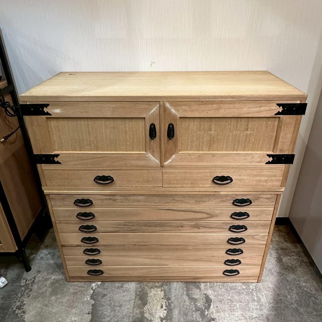 iΦ【 2個セット 】桐箪笥 タンス 和箪笥 着物収納 浅型 セパレート