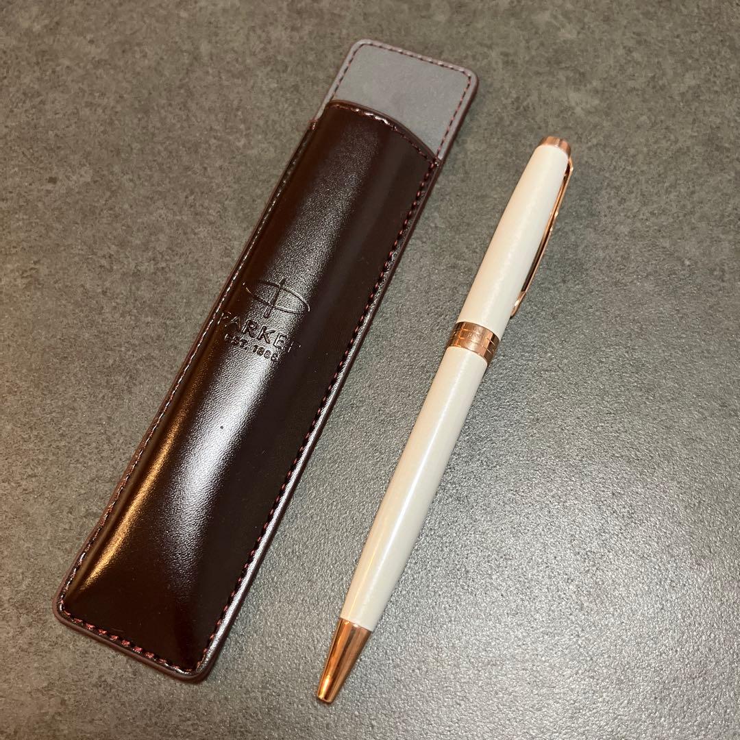 PARKER ソネットプレミアム　ボールペンセット パールPGT