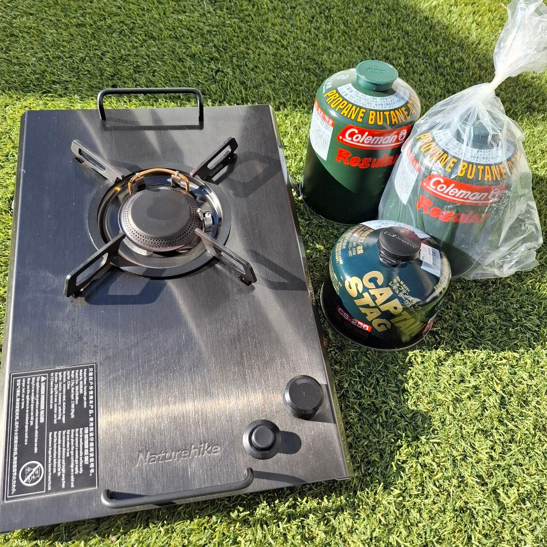 【ほぼ未使用】ネイチャーハイク　シングルバーナー　IGT　ガス缶セット