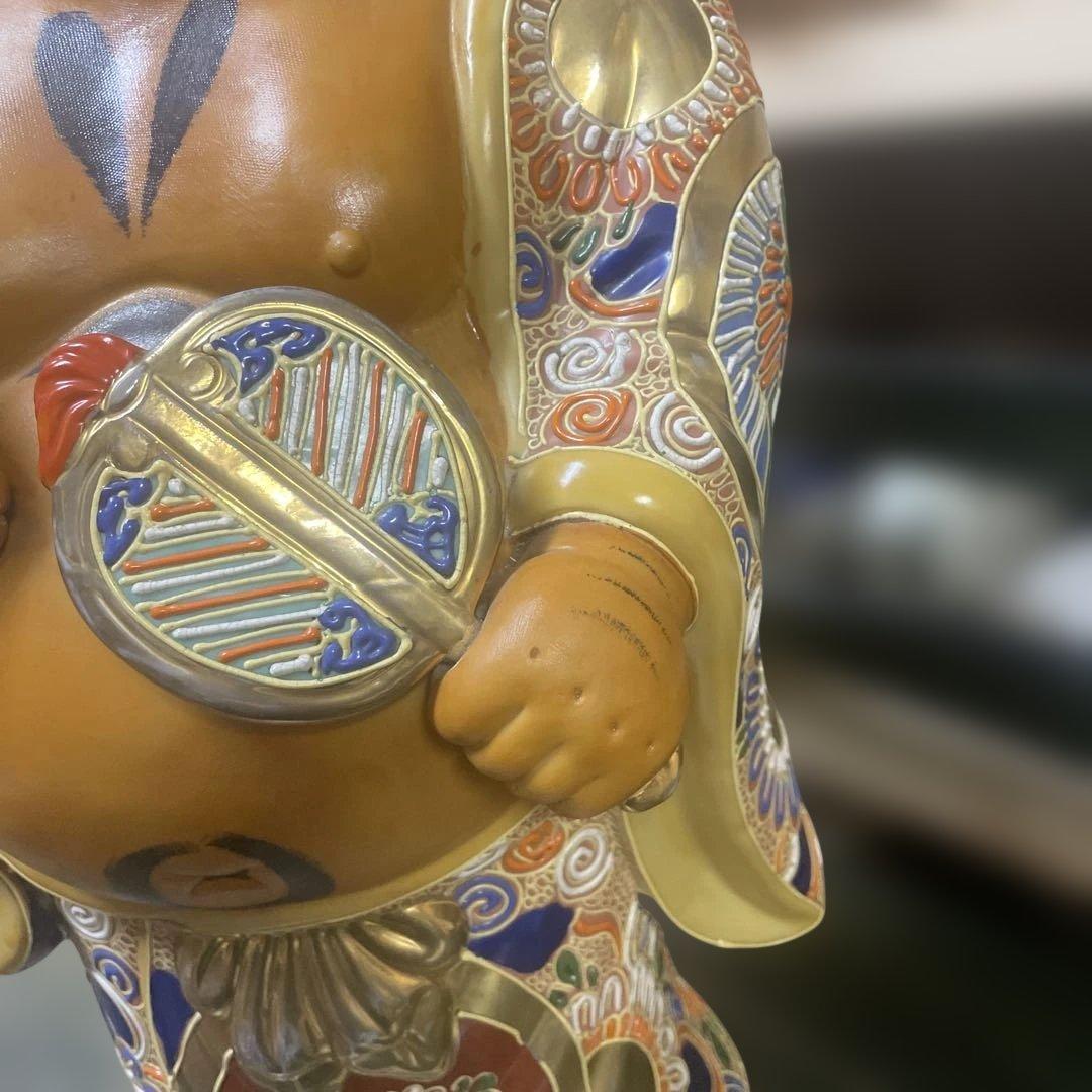 九谷焼布袋像　金彩大型　七福神 古美術品　日本美術　アンティーク 骨董　石川県