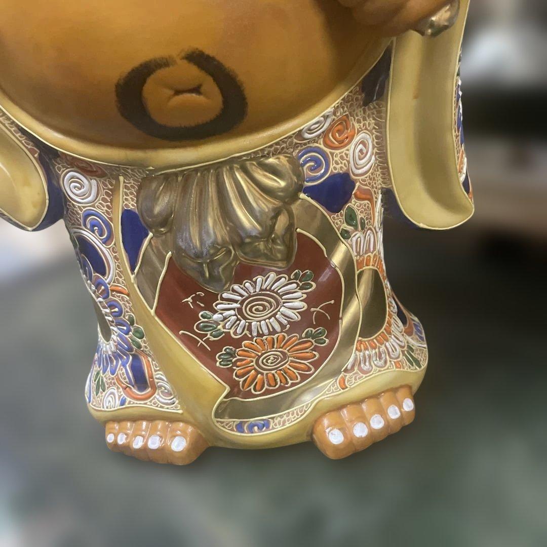 九谷焼布袋像　金彩大型　七福神 古美術品　日本美術　アンティーク 骨董　石川県