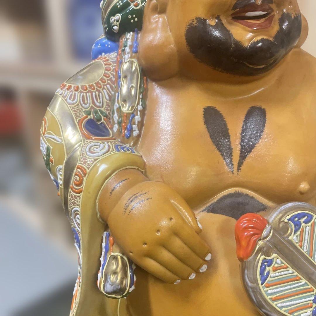 九谷焼布袋像　金彩大型　七福神 古美術品　日本美術　アンティーク 骨董　石川県