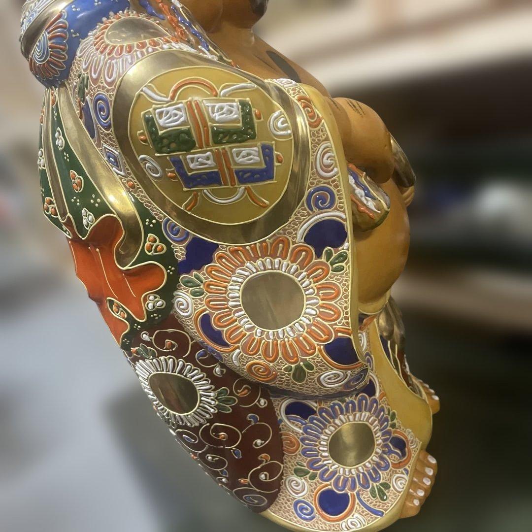 九谷焼布袋像　金彩大型　七福神 古美術品　日本美術　アンティーク 骨董　石川県