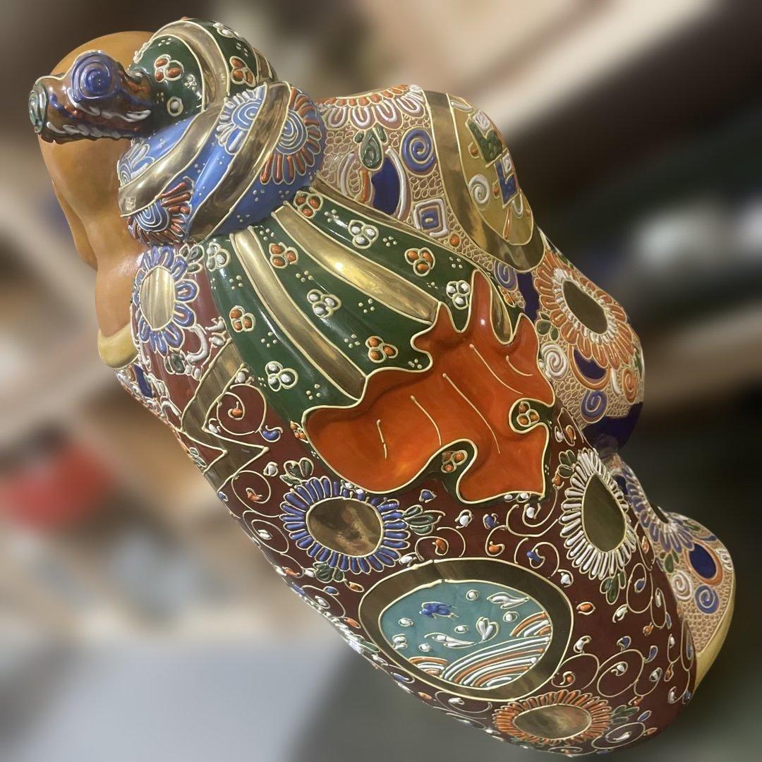 九谷焼布袋像　金彩大型　七福神 古美術品　日本美術　アンティーク 骨董　石川県