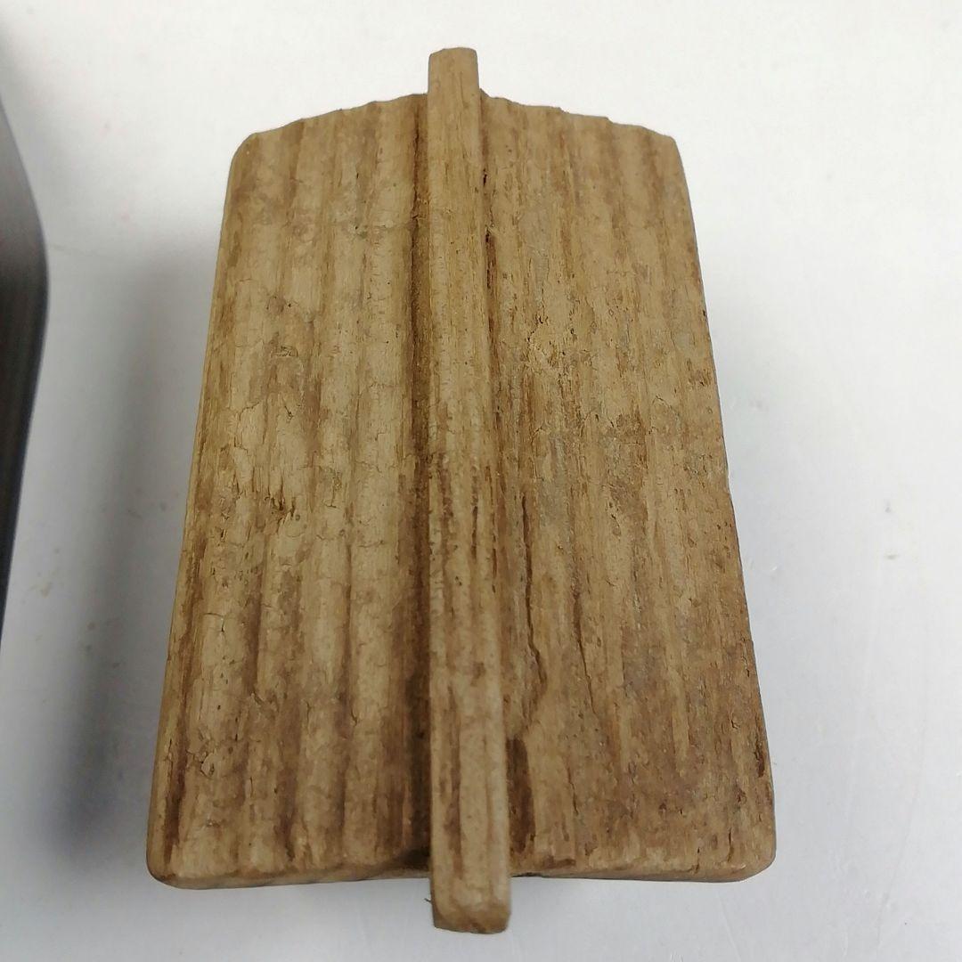 Ｗ１２８　香合　『古材屋形船香合』『指物師 誠中斎 造』『立花大亀 書付』共箱