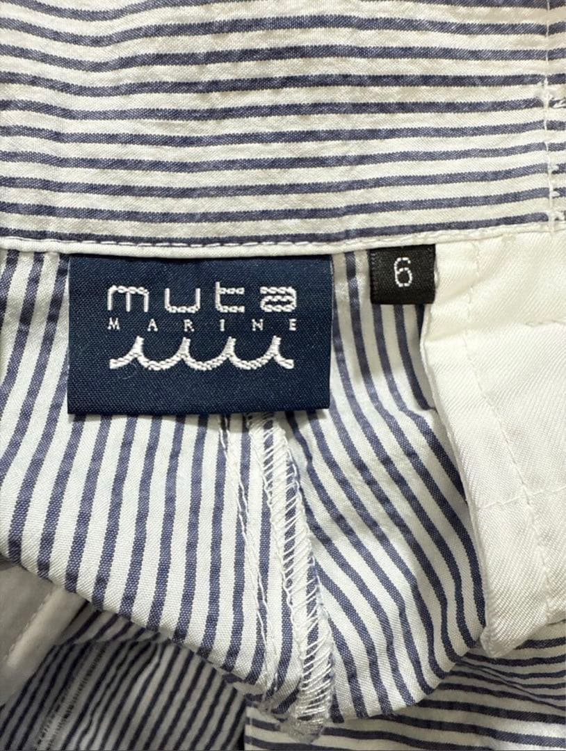 muta MARINE ムータマリン ロゴ刺繍 ストライプ柄 ゴルフ パンツ