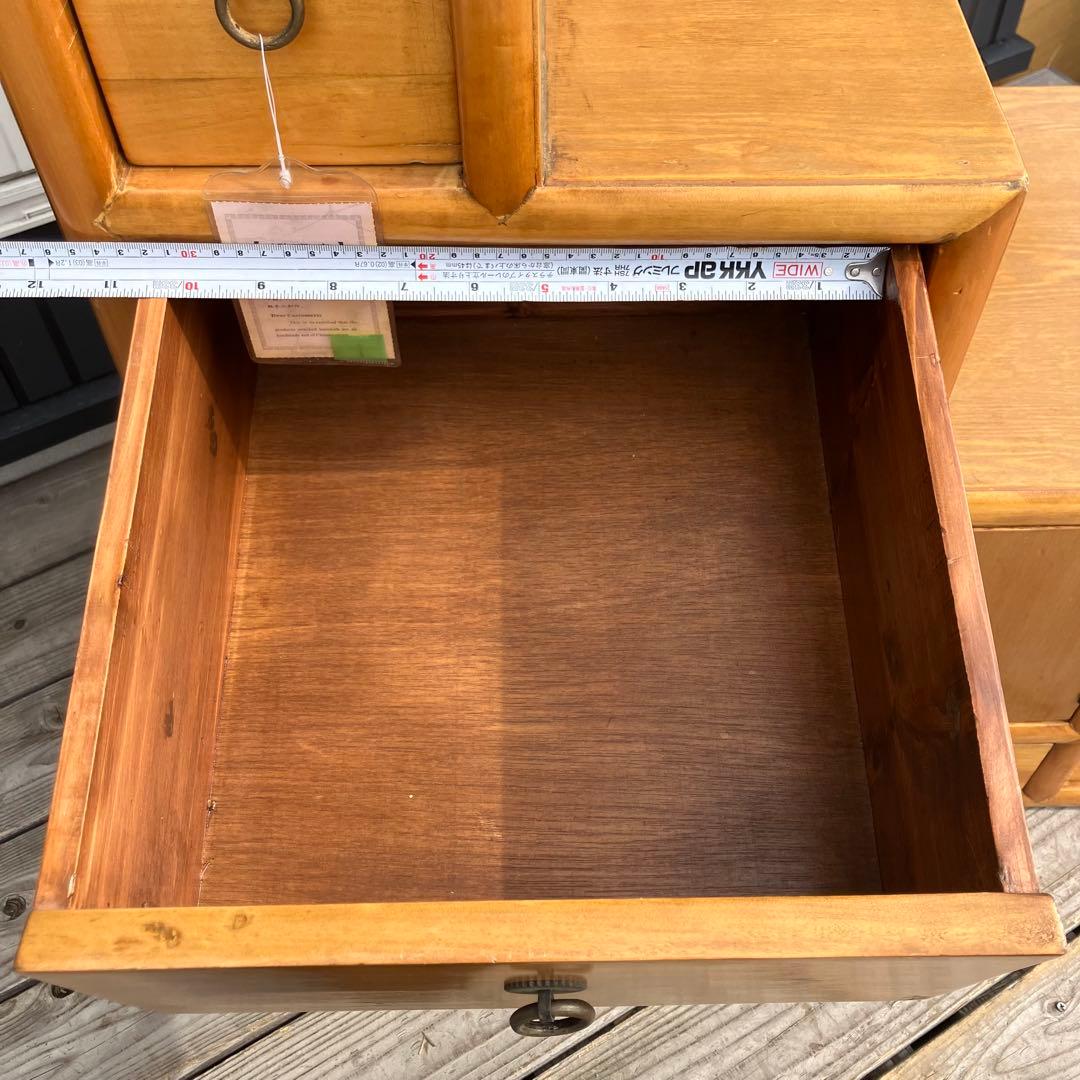 ② 昭和レトロ 中国古典家具 木製 階段箪笥 サイドボード 古家具 両面引き出し