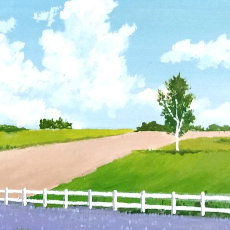 ☆伊藤正一☆「新栄の丘展望公園 ラベンダー」油絵 F3号　未使用！