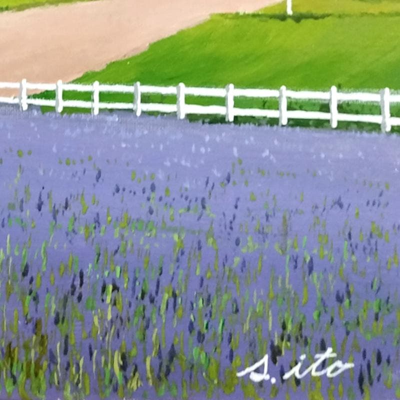 ☆伊藤正一☆「新栄の丘展望公園 ラベンダー」油絵 F3号　未使用！