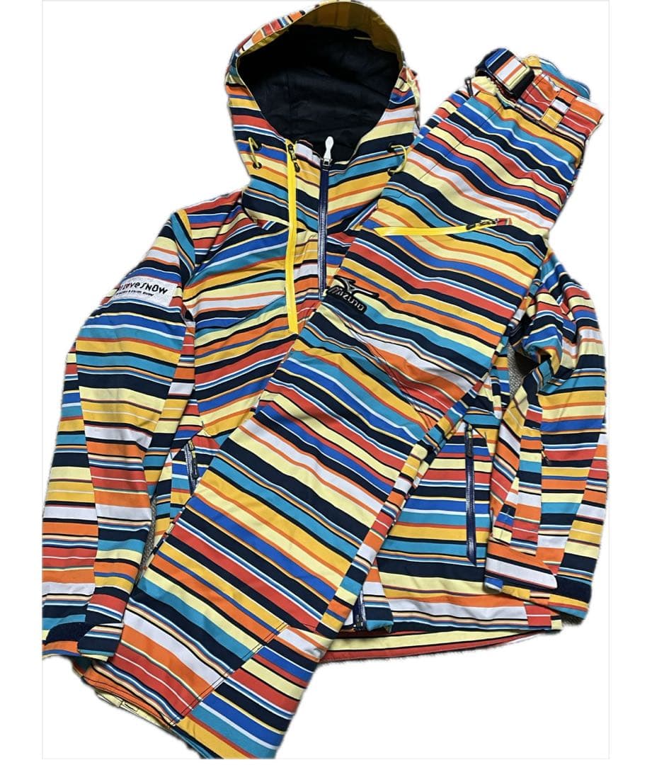 美品ペア(2着) ◆MIZUNOミズノ◆ スキーウェアブレスサーモM／WMサイズ