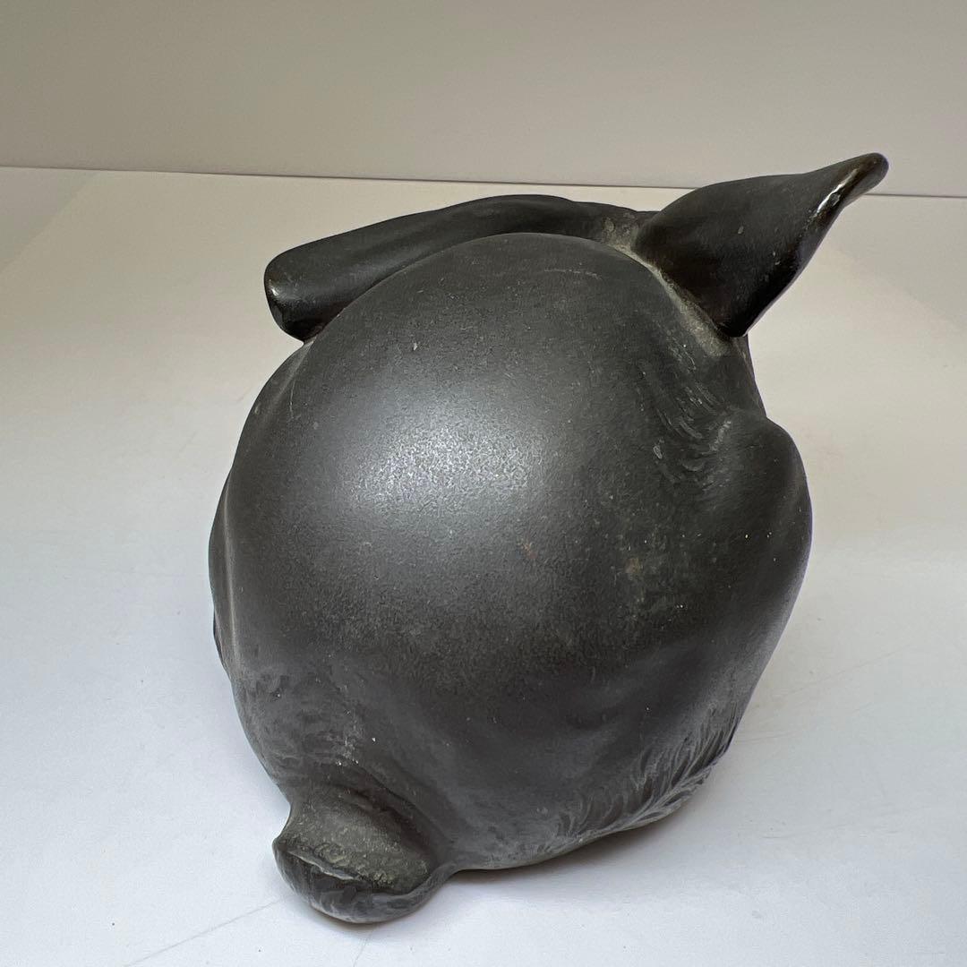 専用　義勝在銘　ブロンズ銅製ウサギ置物　1491g 東Y8-0130☆2Fトヒカ