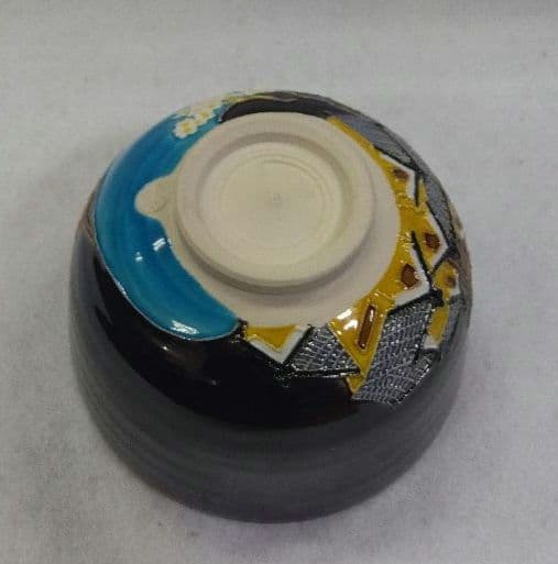 茶道具 茶碗 紫交趾 隅田川 中村翠嵐 京焼 清水焼 交趾焼 桜 花見