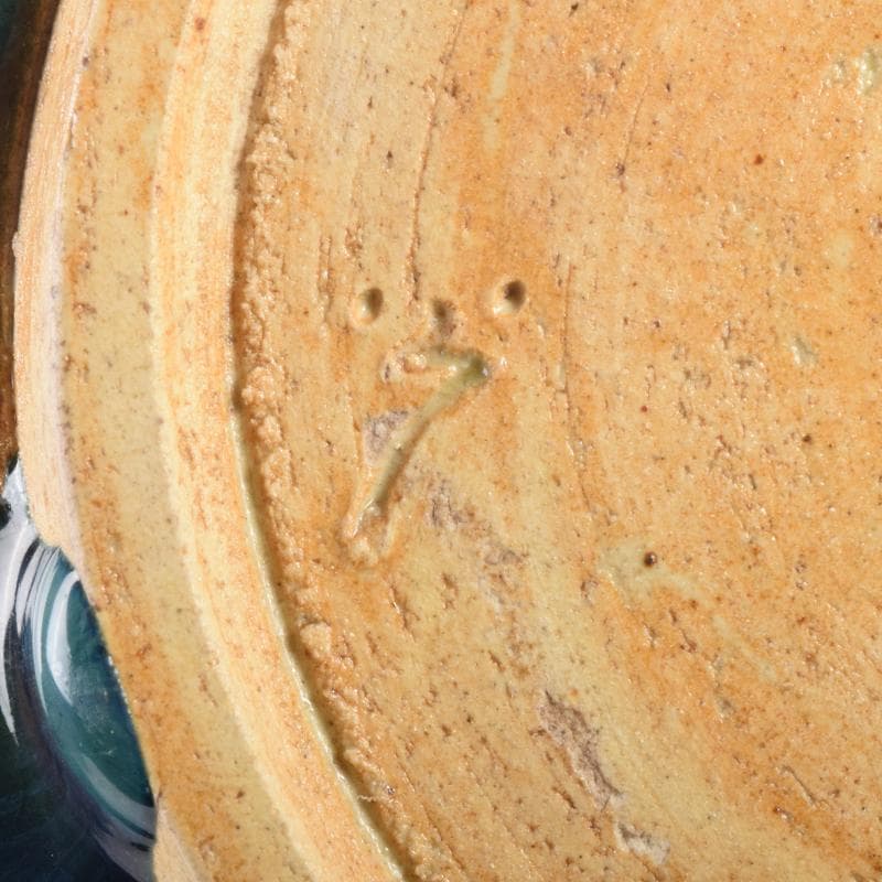 美濃焼　加藤光右衛門作　織部　水玉透かし鉢　共箱　C　6951A