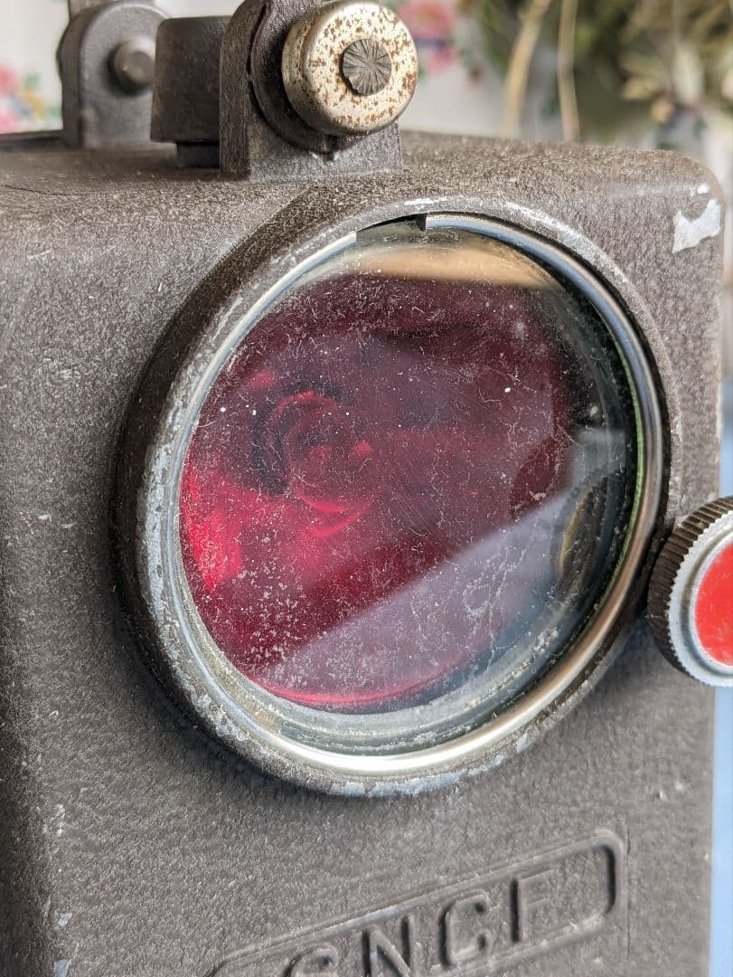 フランスアンティーク 国鉄 SNCF 手信号 レッドシグナルランプ 1950年