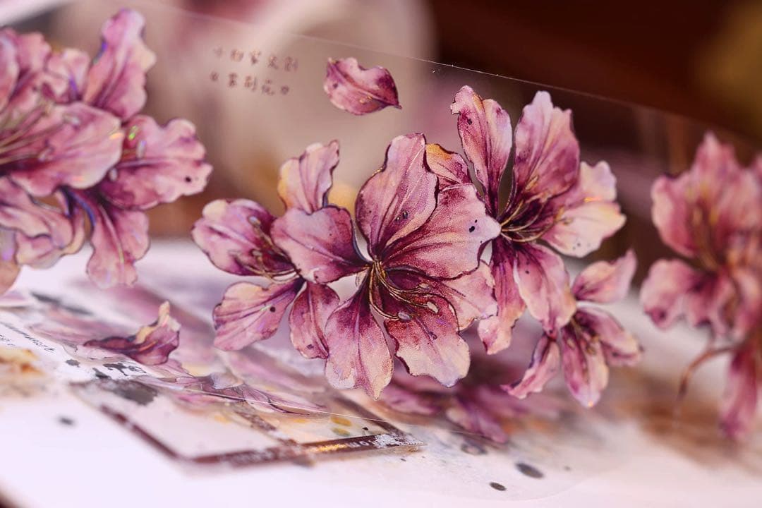 小白家文創《紫荆花》海外マスキングテープ　マステ 【2510】