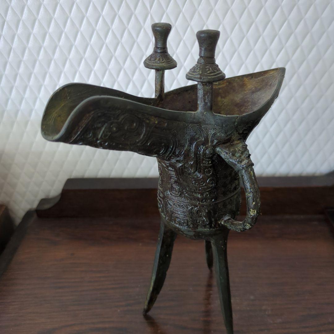 骨董　爵　しゃく　古青銅器 酒器　茶道具　茶道　アンティーク