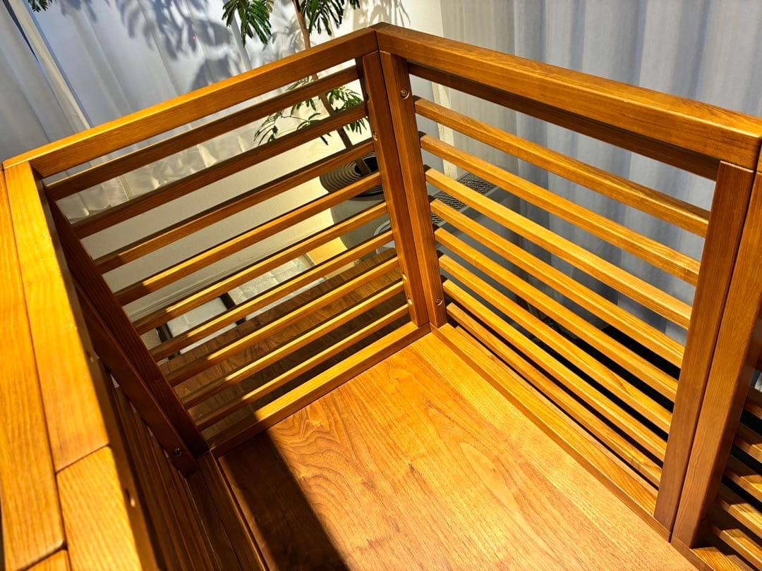 犬用ケージ/天然木/Lサイズ/ペットサークル/ライトブラウン