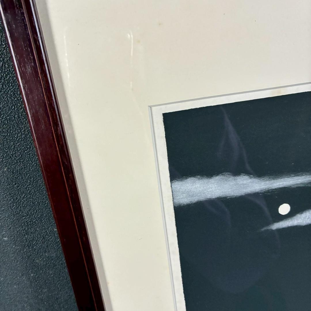 宮本秋風「白月」木版画 直筆サイン・印章・エンボス印有 人気木版画家 風景画