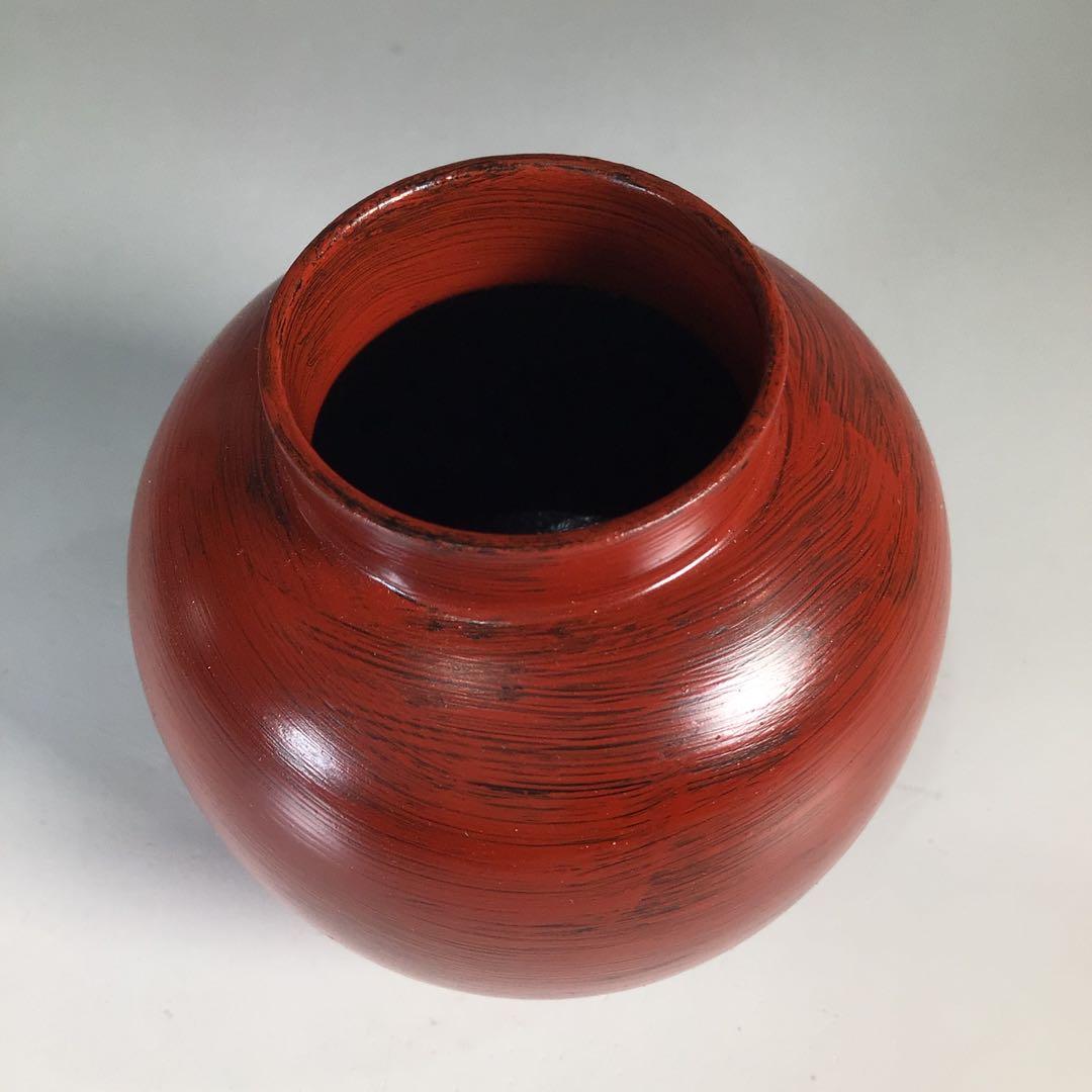 Ｎ８７６　薬壺　『夏目有彦作』『大徳寺　橘了庵書付』『根来手』　共箱　茶道具