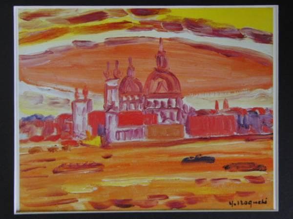 野口 弥太郎、ヴェネチア、希少画集画、版上サイン入 新品額付