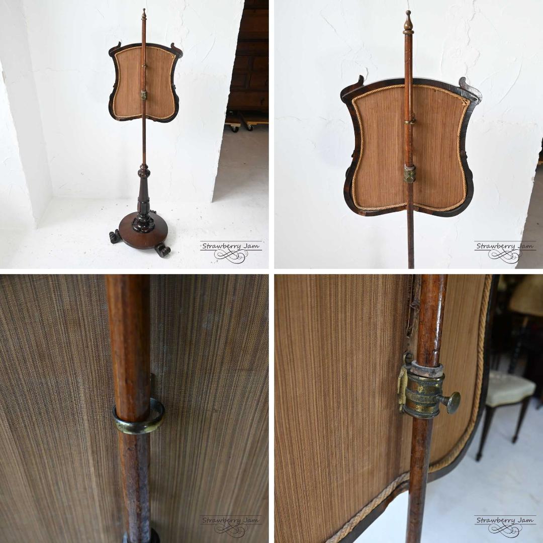 L3601-34 英国アンティーク ファイヤースクリーン スタンド プチポワン