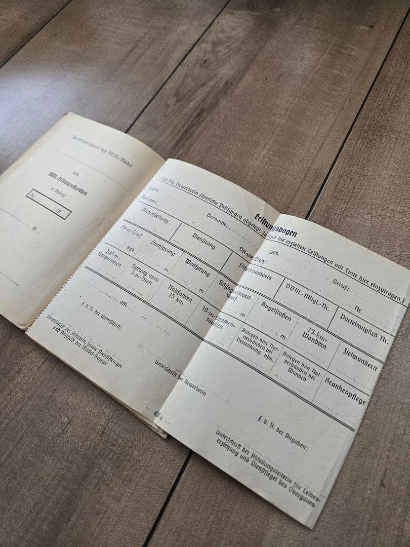 第二次大戦頃実物　HJ ドイツ青年団　手帳