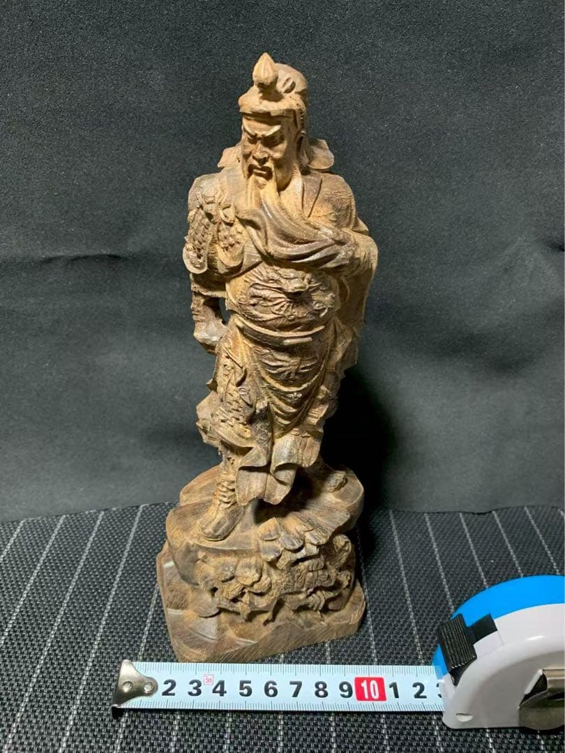 沈香木製立像 伝統的彫刻 約30cm