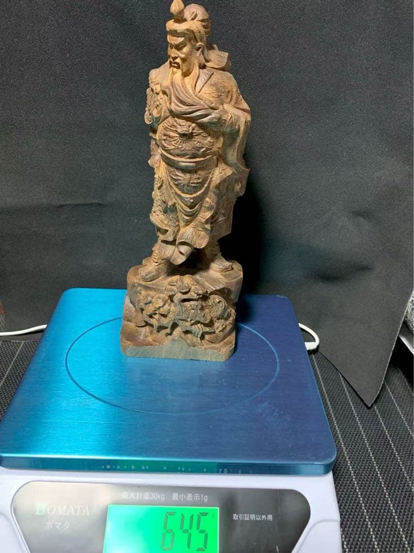 沈香木製立像 伝統的彫刻 約30cm