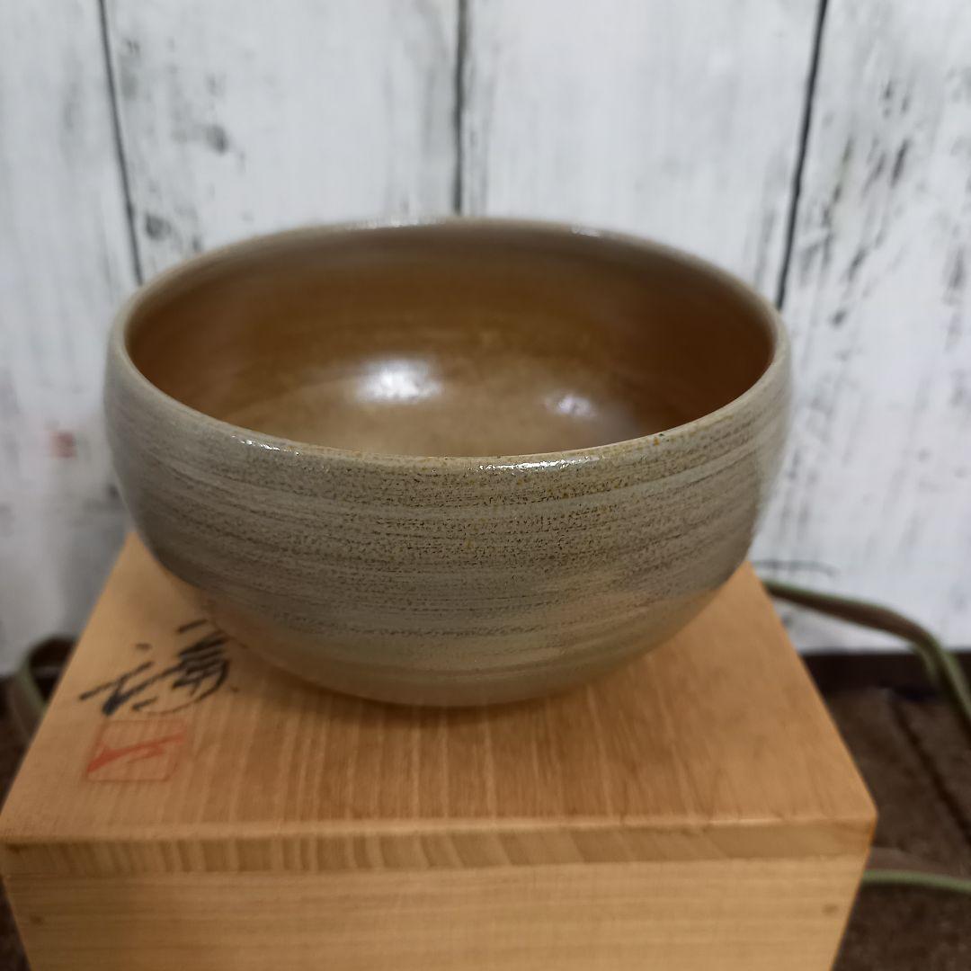 未使用 藤原謙 青備前焼 備前茶碗 備前焼茶碗 茶道具 抹茶碗