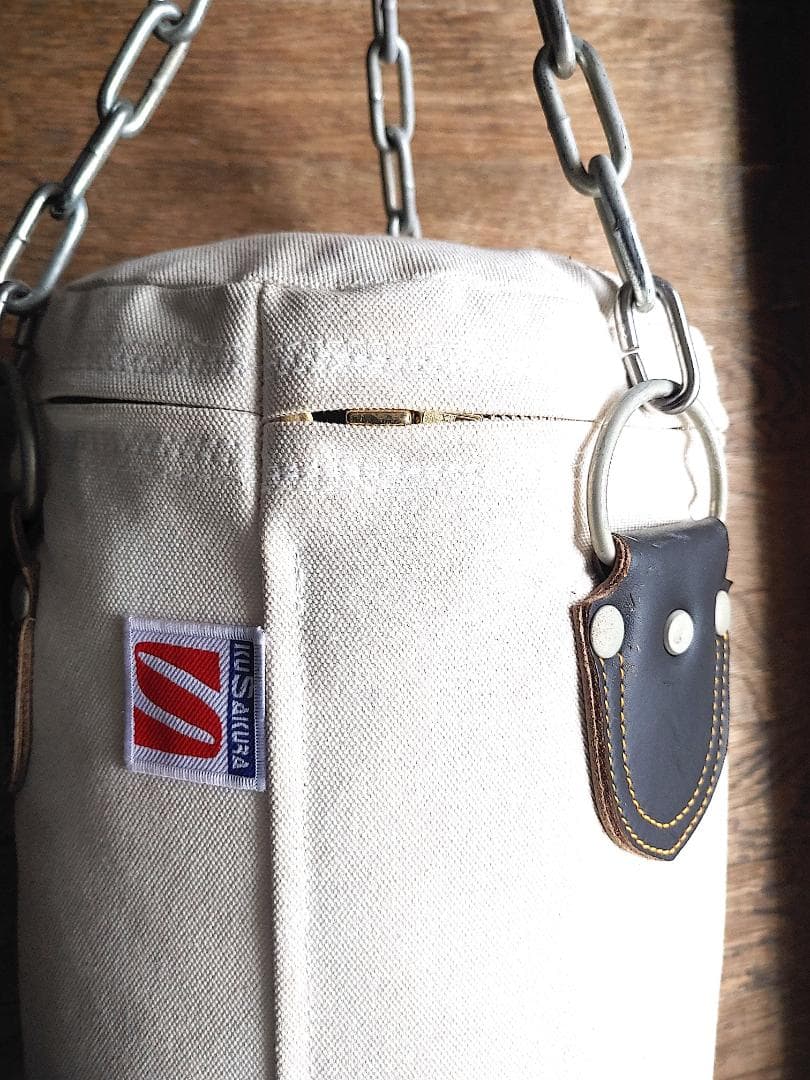 【送料込み】美品！サンドバッグ 白帆布製（小小）RO500 格闘技練習用