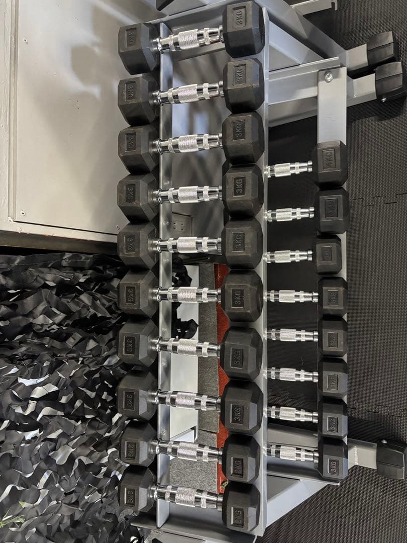 ダンベルセット スタンド付き　ヘックスダンベル　美品　業務用　2キロ〜6キロ