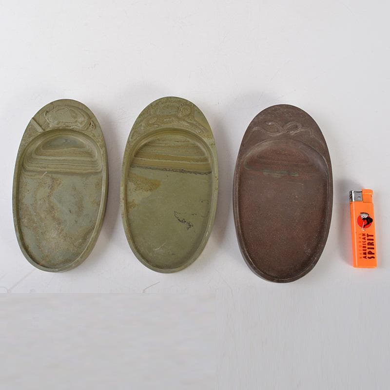 中国　書道具　端渓硯　寅・蛇・豚刻　干支　3点まとめて　C　6475