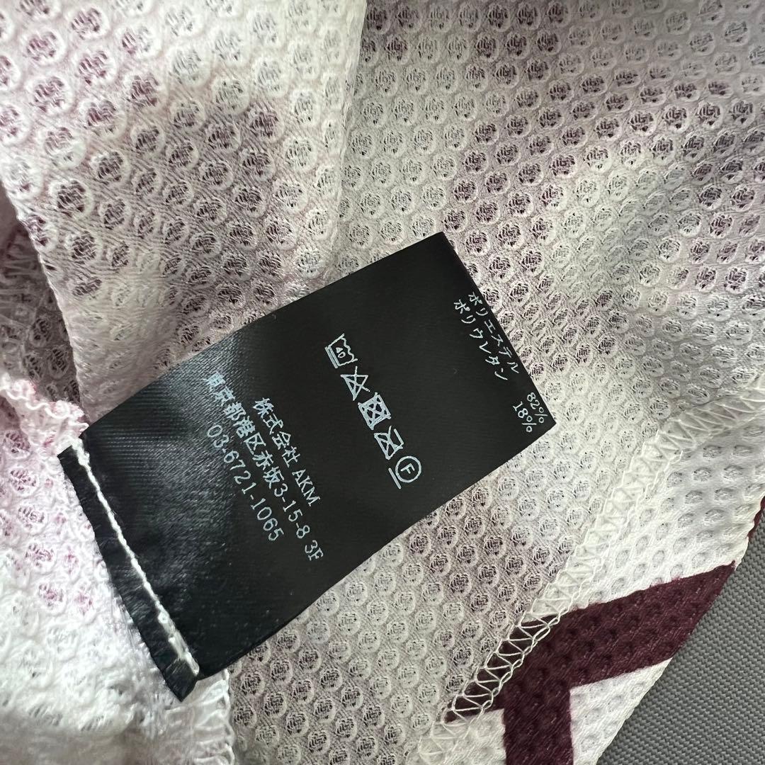 1piu1uguale3 GOLF 総柄　モックネック　半袖シャツ　メンズ　ロゴ