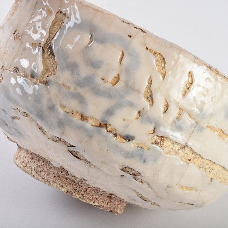 茶道具　人間国宝　荒川豊蔵作　鬼志野　茶碗　加藤卓男 識箱　M　R9188