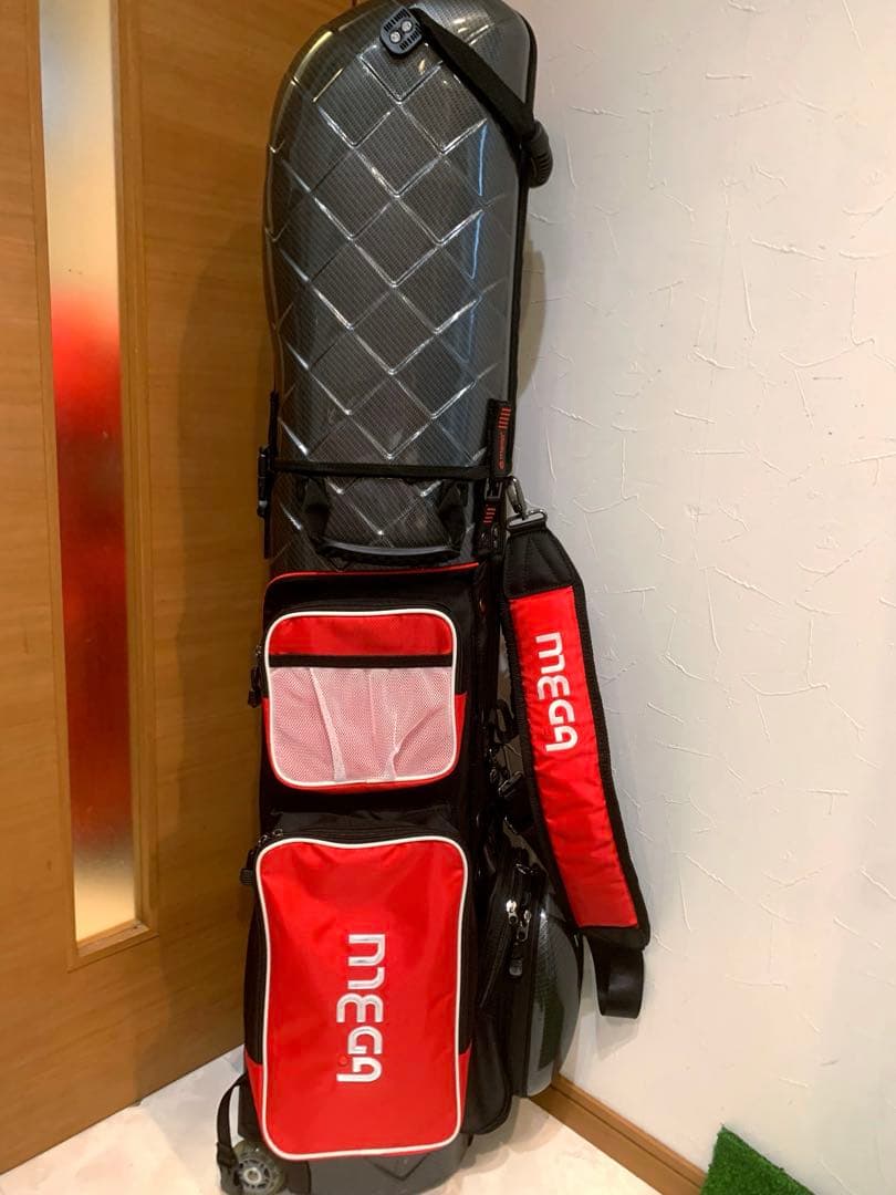 ほぼ未使用　メガゴルフ社 軽量 ネオ ハードケース キャディバッグ　キャスター付