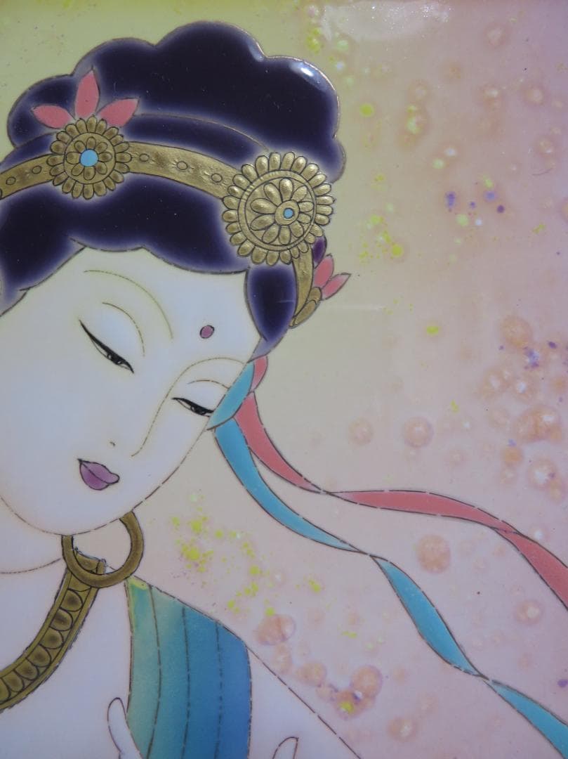 草場一壽　「　観世音菩薩　」　陶彩画