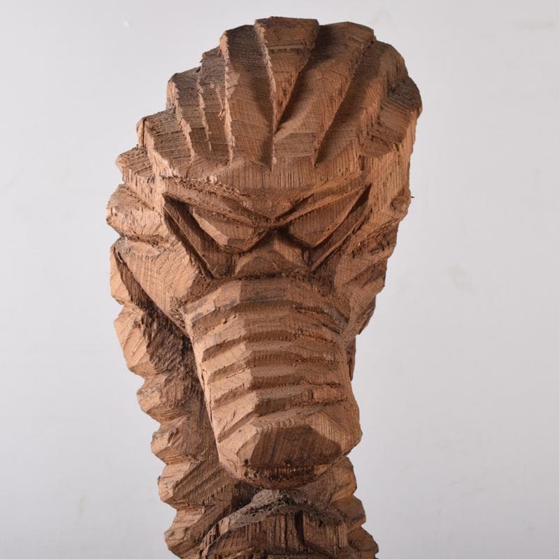 仏教美術　利秀作　木彫　神獣観音像　仏像　置物　8225