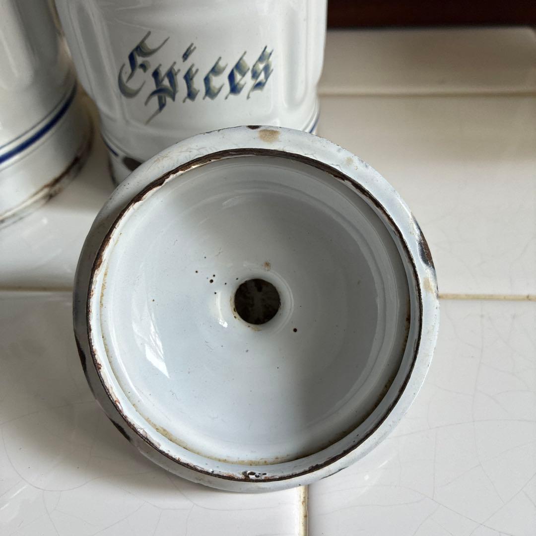 ⭐️Franceアンティーク/LUC DE POSE ホーロー製キャニスター